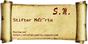 Stifter Márta névjegykártya
